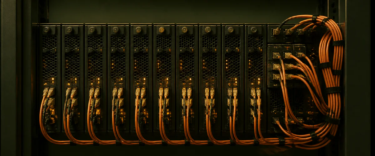 Unità server e cavi di rete che rappresentano un confronto tra resolver DNS